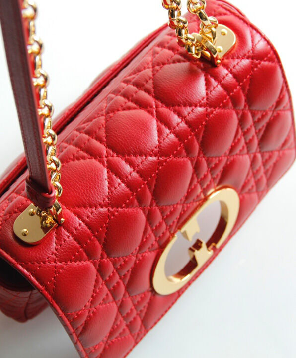 Christian Dior Small Dior Caro Bag Red